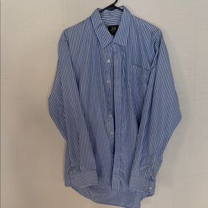 Jonathan Martin Blue and White Striped Men's Shirt